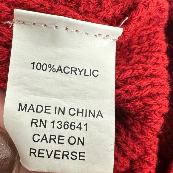 COTTON & RYE Red Textured Crewneck Sweater Size XL - Picture 6 of 8